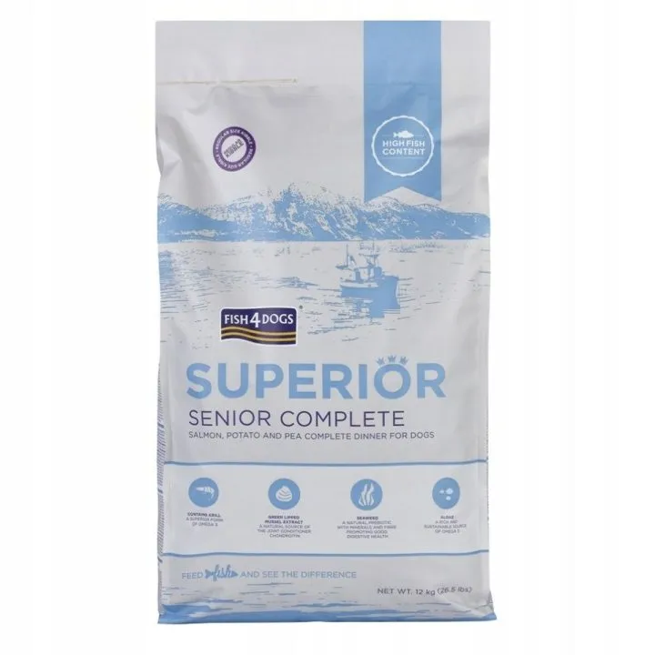 Krmivo FISH4DOGS Superior Senior Complete Salmon Lososová 12 kg