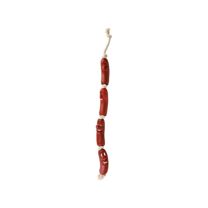 Hračky pre psy Trixie Sausages on a Rope 75 cm Gaštanová Vinyly Klobásy