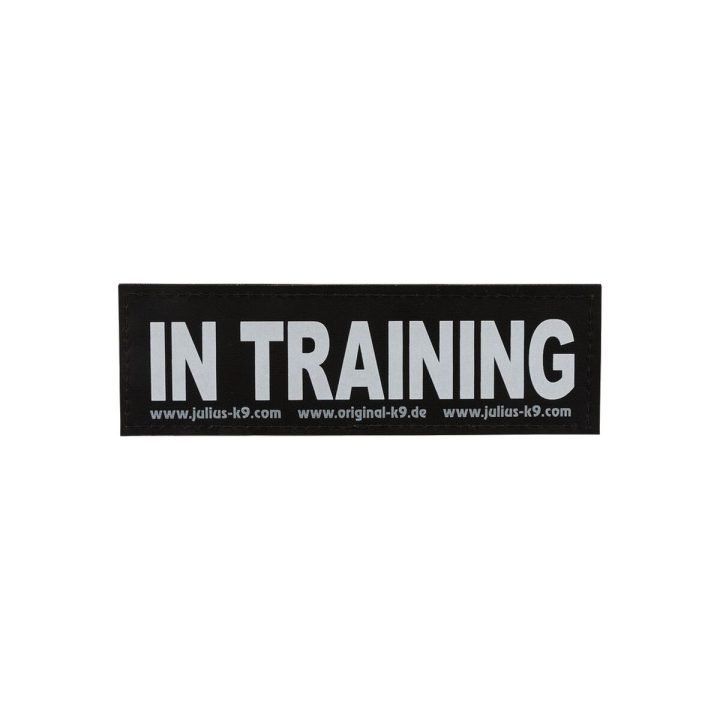 Štítky na postroj Julius K9 IN TRAINING L Biela Čierna
