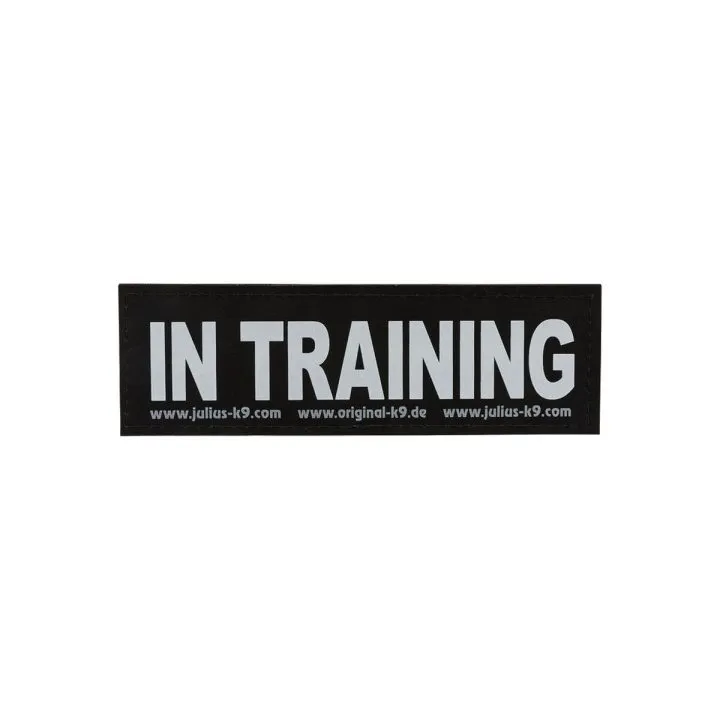 Štítky na postroj Julius K9 IN TRAINING L Biela Čierna