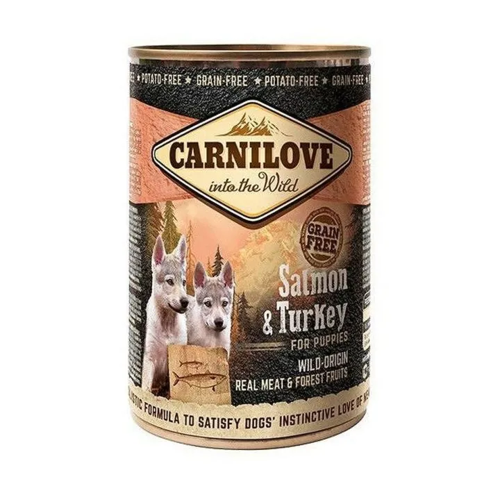 Mokré jedlo Carnilove Into the Wild Salmon & Turkey for Puppies Lososová Páv Ryby 400 g