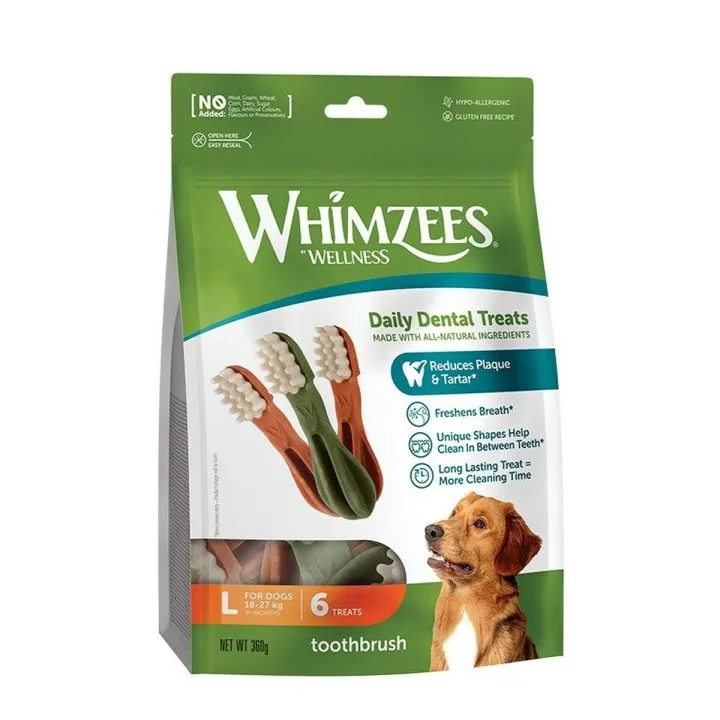 Maškrty pre psov Whimzees Adult Toothbrush L Zelenina 360 g