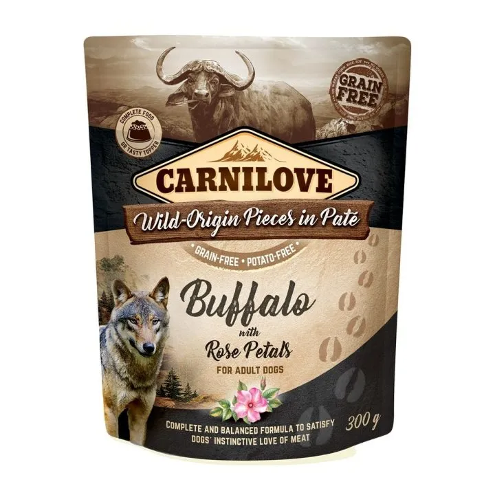 Mokré jedlo Carnilove Wild Buffalo & Rose petals 300 g