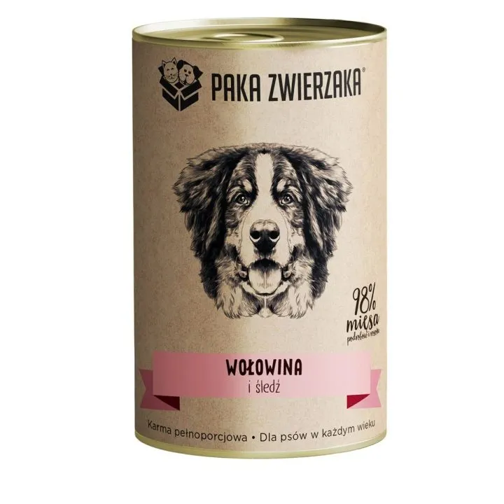 Mokré jedlo Paka Zwierzaka Beef and herring Hovädzie mäso 400 g