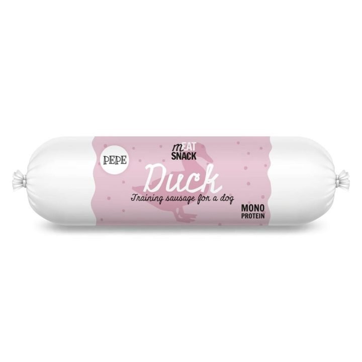 Maškrty pre psov Paka Zwierzaka Pepe Sausage Duck Kačica 200 g