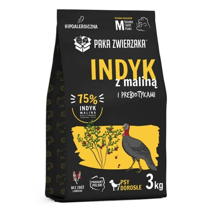 Krmivo Paka Zwierzaka Turkey with raspberry Páv