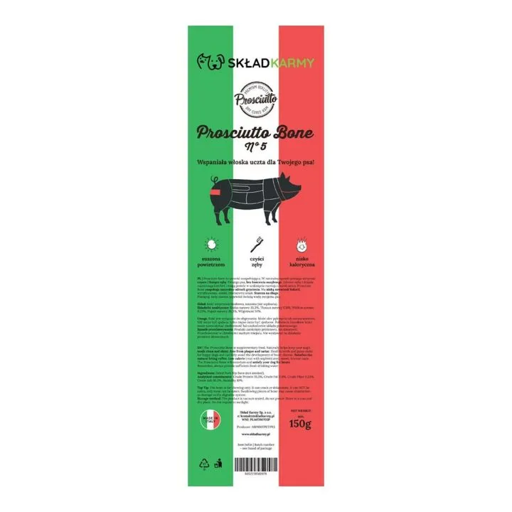 Maškrty pre psov EDEN Prosciutto bone no. 5 Prasa 150 g