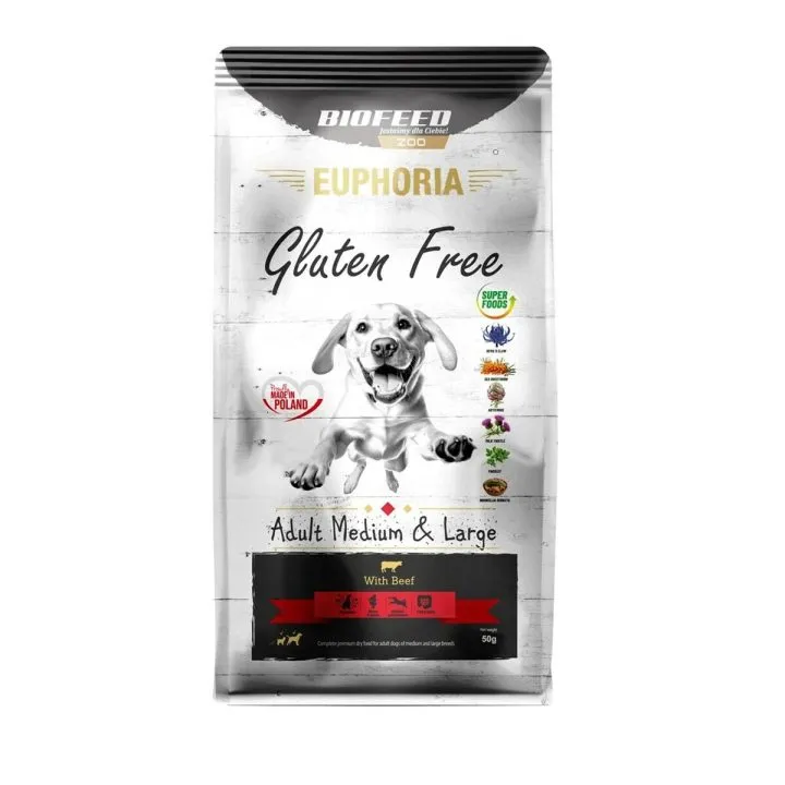 Krmivo Biofeed Euphoria Grain Free Medium and large breeds Beef Teľacie mäso 50 g