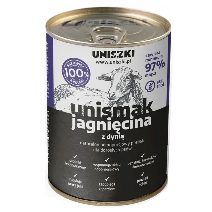 Mokré jedlo Uniszki Unismak Cordero con Calabaza Baránok 410 g