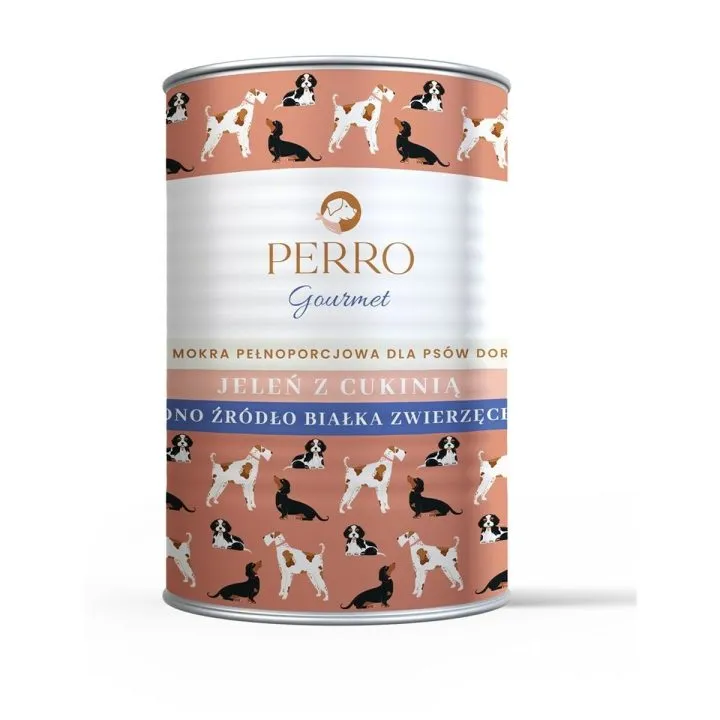 Mokré jedlo PERRO Gourmet Deer with zucchini Jeleň 400 g