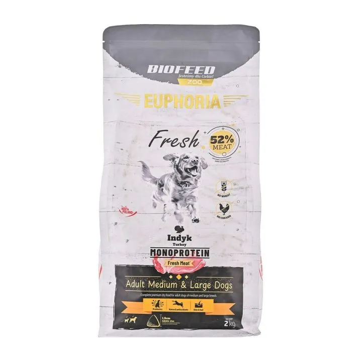 Krmivo Biofeed Euphoria Fresh Adult Medium Large Monoprotein Turkey Páv Dospelý