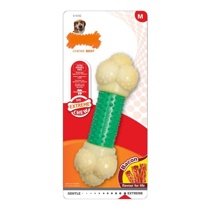 Hračka na žuvanie psa Nylabone Extreme Chew Double Action Bacon Mätová 2 v 1 Guma Veľkosť Nylón
