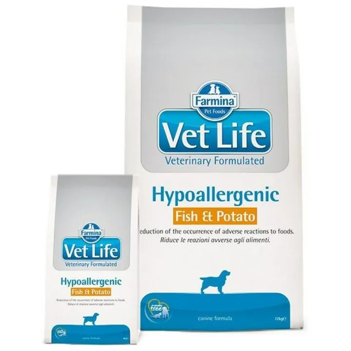 Krmivo Farmina Vet Life Hypoallergenic Fish & Potato Dospelý Ryby 12 kg