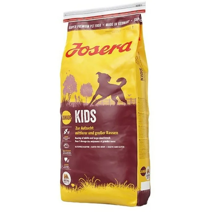 Krmivo Josera Kids Šteňa/junior Kurča Lososová Baránok Kukurica Vtáky 15 kg