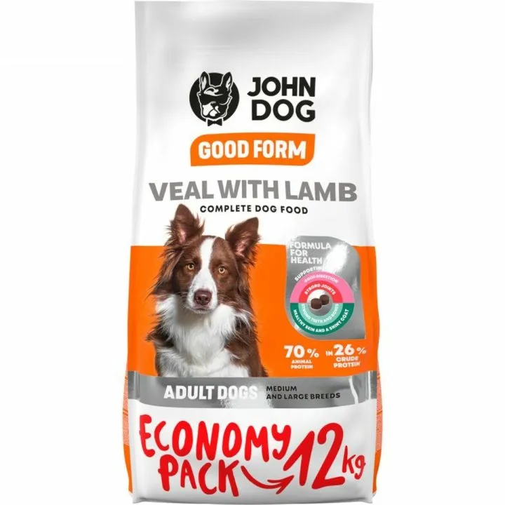 Krmivo John Dog Good Form Adult Medium and large breeds Dospelý Teľacie mäso Baránok 12 kg