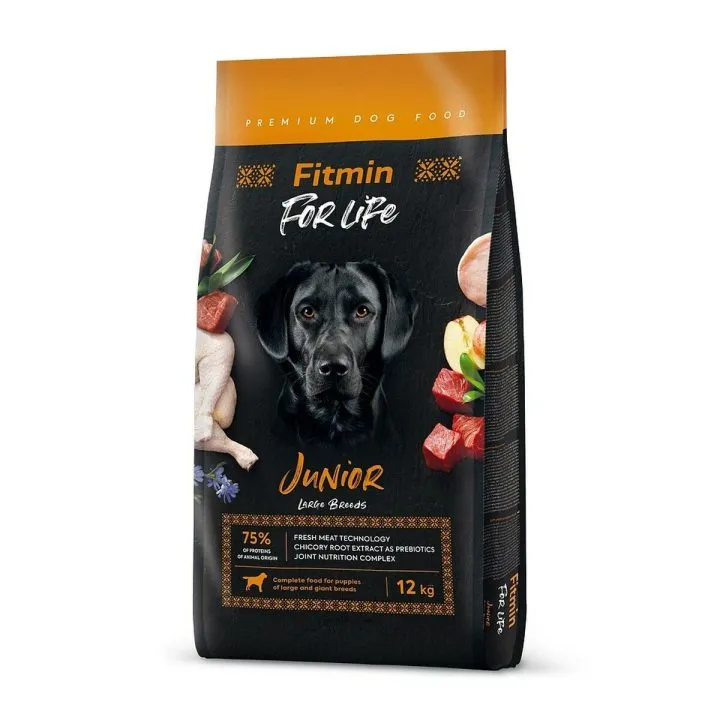 Krmivo Fitmin Junior Large Breed Šteňa/junior Teľacie mäso Vtáky Prasa 20-40 Kg 12 kg
