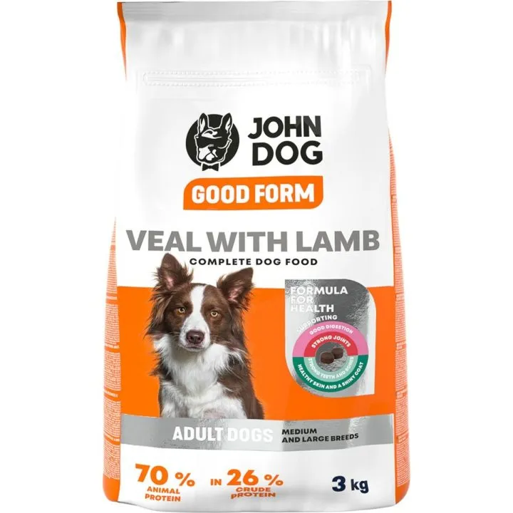 Krmivo John Dog Good Form Adult Dospelý Teľacie mäso Baránok
