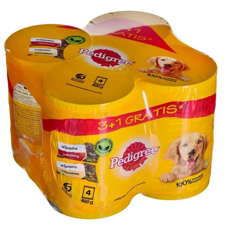 Mokré jedlo Pedigree                                 Kurča Teľacie mäso 4 x 400 g