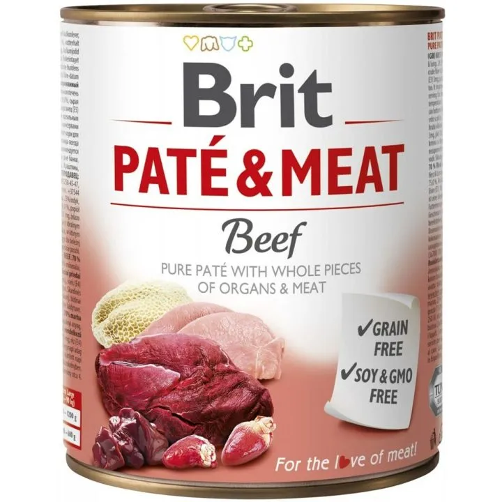 Mokré jedlo Brit Paté & Meat Páv Teľacie mäso 800 g