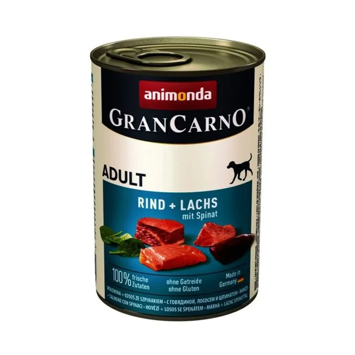 Mokré jedlo Animonda GranCarno Lososová Teľacie mäso Špenát 400 g
