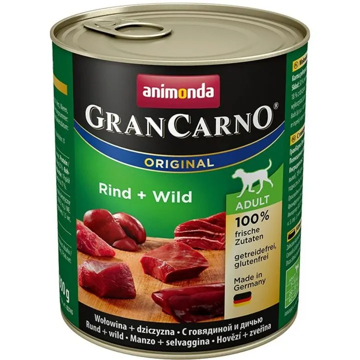 Mokré jedlo Animonda  GranCarno Adult Mäso Teľacie mäso Diviak 800 g