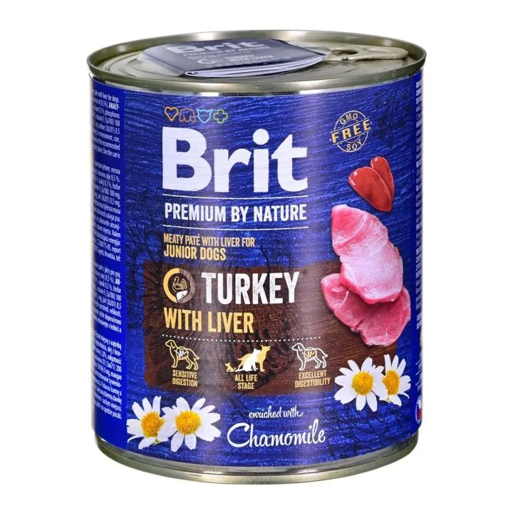 Mokré jedlo Brit Premium Junior Páv Pečeň 800 g