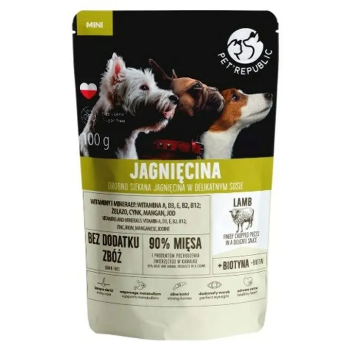 Mokré jedlo Pet Republic Mini Baránok 100 g