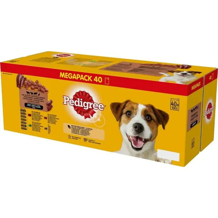 Mokré jedlo Pedigree 40 x 100 g Teľacie mäso Baránok Kačica 100 g