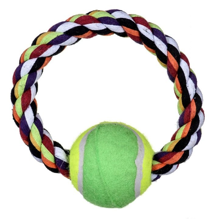 Hračky pre psy Trixie Tenis Viacfarebná Polyester Bavlna