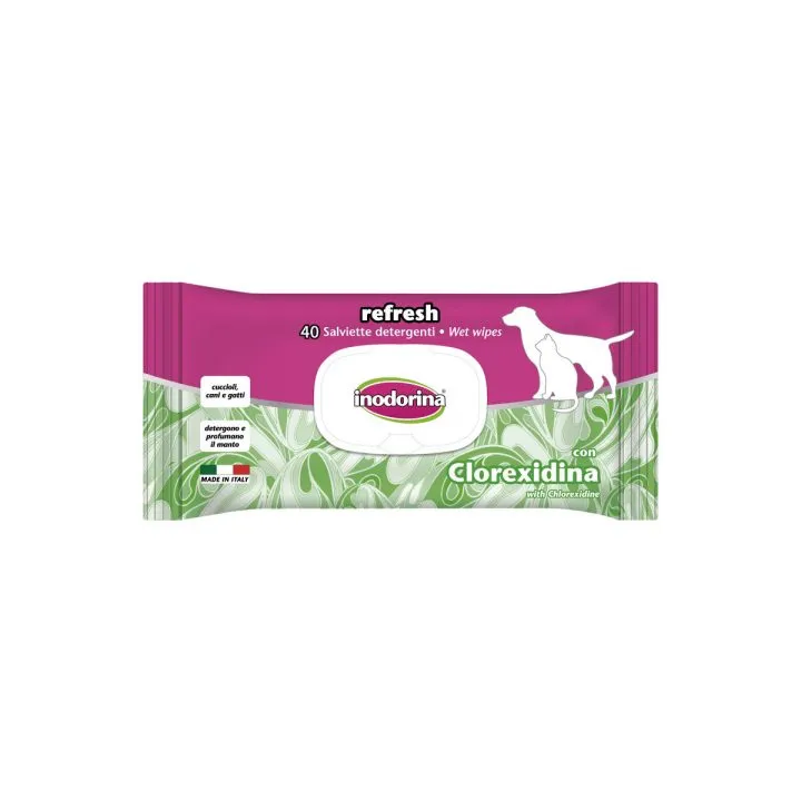 Vlhčené utierky pre domáce zvieratá Inodorina REFRESH