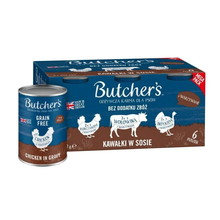 Mokré jedlo Butcher's BUTCHER S Original Mega pack Kurča 6 x 400 g