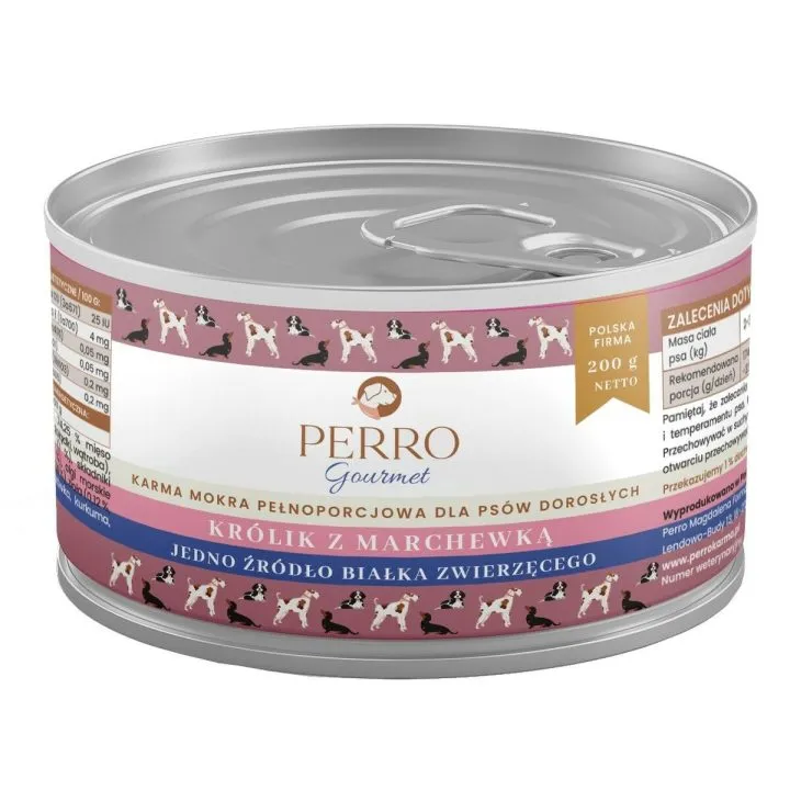 Mokré jedlo PERRO Gourmet Rabbit with carrot 200 g