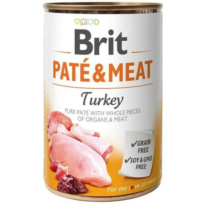 Mokré jedlo Brit Paté & Meat Turkey Páv 400 g